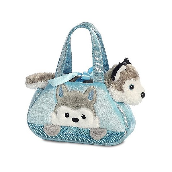 Aurora, 32789, Fancy Pal, Peek-A-Boo Husky Dog, 8In, Peluche, Grise, Bleu and Grey