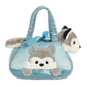 Aurora, 32789, Fancy Pal, Peek-A-Boo Husky Dog, 8In, Peluche, Grise, Bleu and Grey