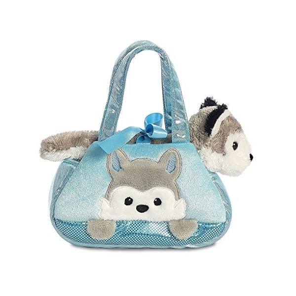 Aurora, 32789, Fancy Pal, Peek-A-Boo Husky Dog, 8In, Peluche, Grise, Bleu and Grey