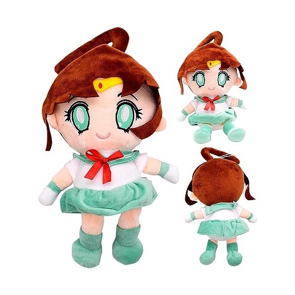 Hilloly Sailor Moon Peluche Poupées,25 CM Vert Jouet en Peluche,Oreiller Doux Mignon Dessin Animé Jouets Décoration,Les Adult