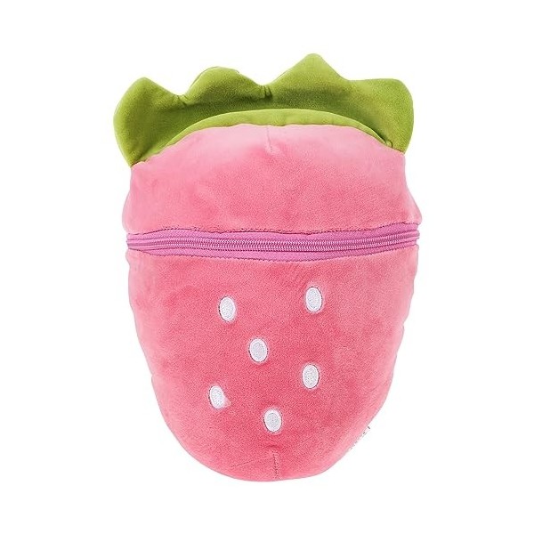 Amosfun Cochon en Peluche Animal Réversible Fraise Cochon en Peluche Poupée avec Fermeture Éclair Mignon Doux Cochon Oreiller