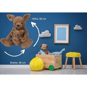 Lifestyle & More Peluche Doudou Kangourou avec bébé Assis dans Un Sac Hauteur 38 cm