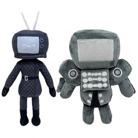 Jyuha 1/2PCS Skibidi-Toilet Peluche, Titan TV Man Plushies Doll Toy, Robot Peluches, Skibidi-Toilet Speakerman Peluche Figure