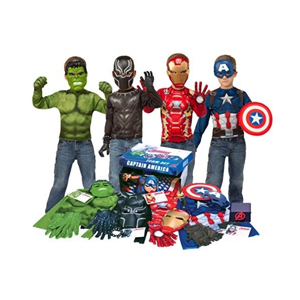 Rubies Marvel Avengers G40077 Coffre de jeu Iron Man, Captain America, Hulk, Black Panther Box, pour garçon, taille unique 4