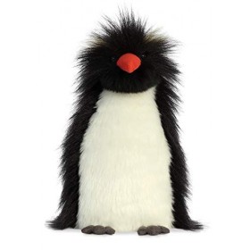 Aurora, 03512, Luxe Boutique, Theo Rockhopper Penguin, 28cm, Peluche, Noir et Blanc