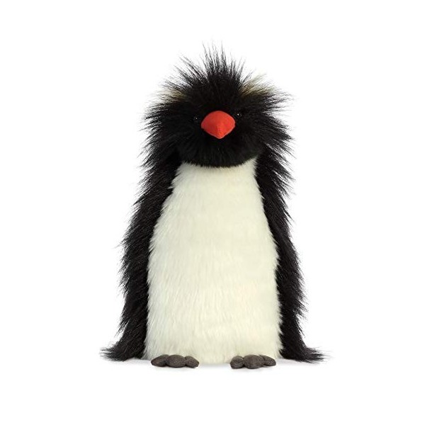 Aurora, 03512, Luxe Boutique, Theo Rockhopper Penguin, 28cm, Peluche, Noir et Blanc