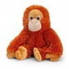 tachi Peluche singe orange outan rouge marron singe assis en peluche recyclée, peluche 18 cm