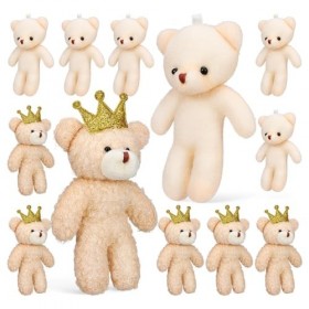Gadpiparty Lot de 12 porte-clés ours en peluche mignon porte-clés jouet animal pendentif animaux animaux en peluche mini ours