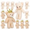 Gadpiparty Lot de 12 porte-clés ours en peluche mignon porte-clés jouet animal pendentif animaux animaux en peluche mini ours