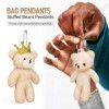 Gadpiparty Lot de 12 porte-clés ours en peluche mignon porte-clés jouet animal pendentif animaux animaux en peluche mini ours