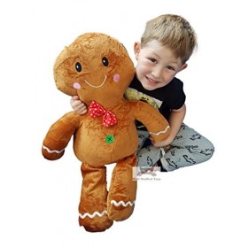 Festive Friends Grande sélection de Peluche de Noël Santa Elf Gingerbread Rudolph Reindeer Soft Toy 80cm Gingerbread 
