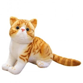Doudou chat véritable, 26 cm, simulation réaliste, chat debout, jouet en peluche, jouet pour enfants et femmes