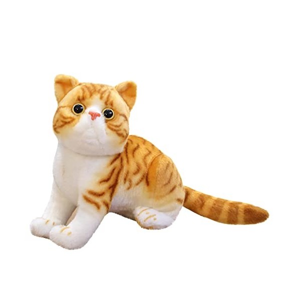Doudou chat véritable, 26 cm, simulation réaliste, chat debout, jouet en peluche, jouet pour enfants et femmes