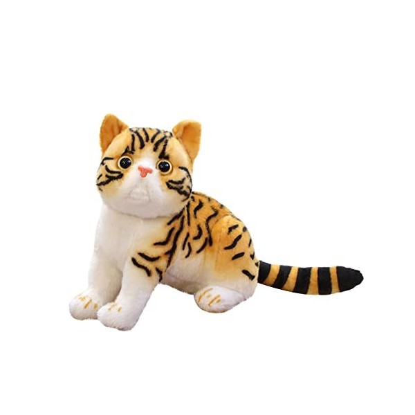 Doudou chat véritable, 26 cm, simulation réaliste, chat debout, jouet en peluche, jouet pour enfants et femmes