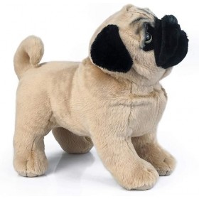 HUFFA 12" Plush Pug Dog Peluche for Enfant en Peluche, Chien en Peluche