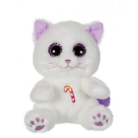 Gipsy Candy Pets Chat Peluche, 70870, Blanc/Mauve, 25 cm