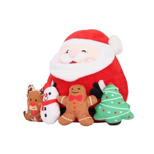 Jouets en Peluche de Noël, 5 en 1, Mignon et Innovant, Bonhomme en Pain Dépices, Bonhomme de Neige, Arbre de Noël, Père Noël