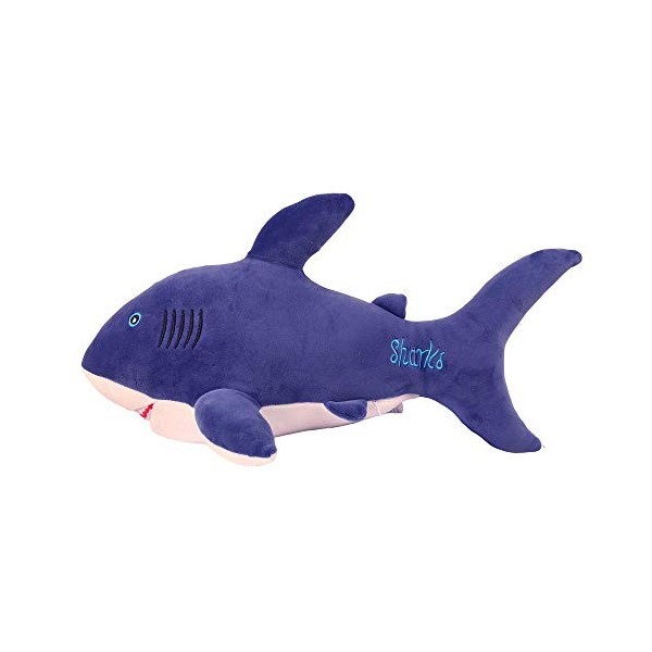 FeiWen Mer Animalen Jouets pour Enfants Requins Creative Mignon De Noël Cadeaux Peluche Jouets, 50cm Bleu 