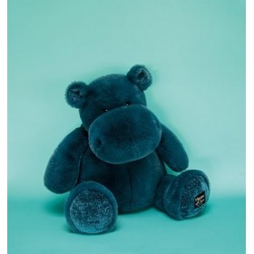 Histoire dOurs - Peluche Hippopotame - HipPop - Bleu - 40 Cm - Grande Peluche Douce et Mignonne pour les Calins - Idée Cade