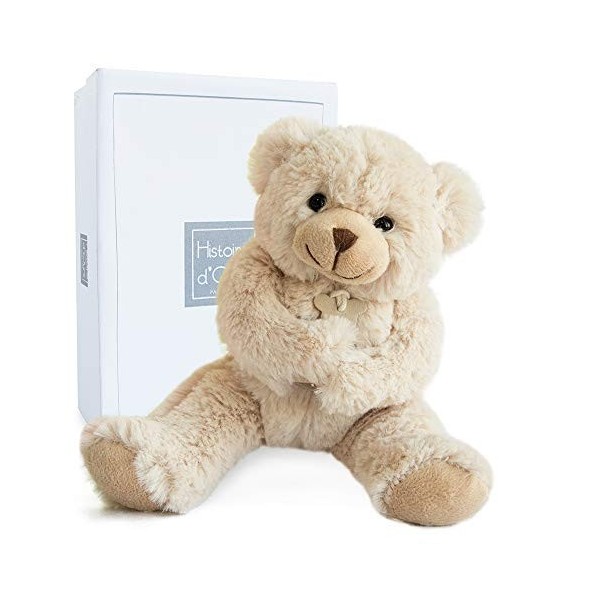 Histoire dOurs - Peluche Ours - Beige - 25 cm - Collection Calinours - Peluche Ourson Mignonne et Douce - Avec Boite Cadeau