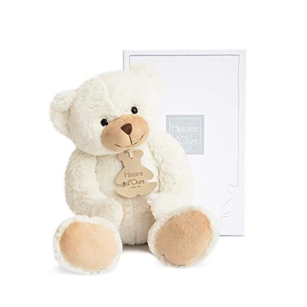 Histoire dOurs - Peluche Ours - Beige - 25 cm - Collection Calinours - Peluche Ourson Mignonne et Douce - Avec Boite Cadeau