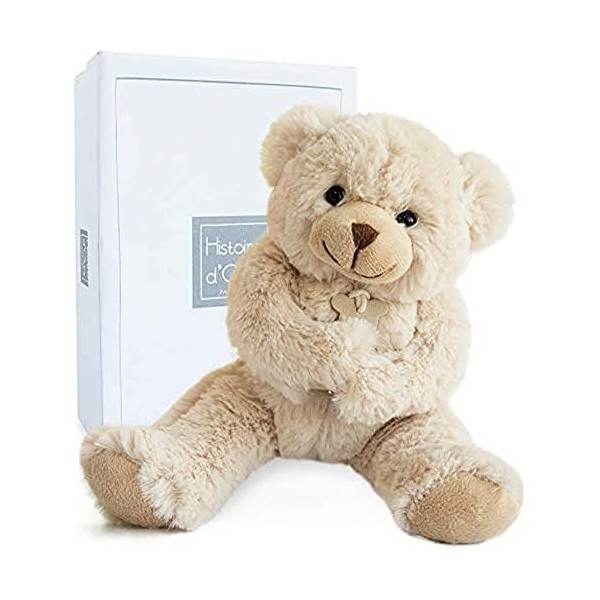 Histoire dOurs - Peluche Ours - Beige - 25 cm - Collection Calinours - Peluche Ourson Mignonne et Douce - Avec Boite Cadeau