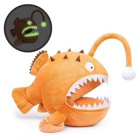 lilizzhoumax Jouets en Peluche Poisson 28cm/11”, Simulation Jouet en Poisson Poupée Réaliste, Jouet en Peluche Lumineux Décor