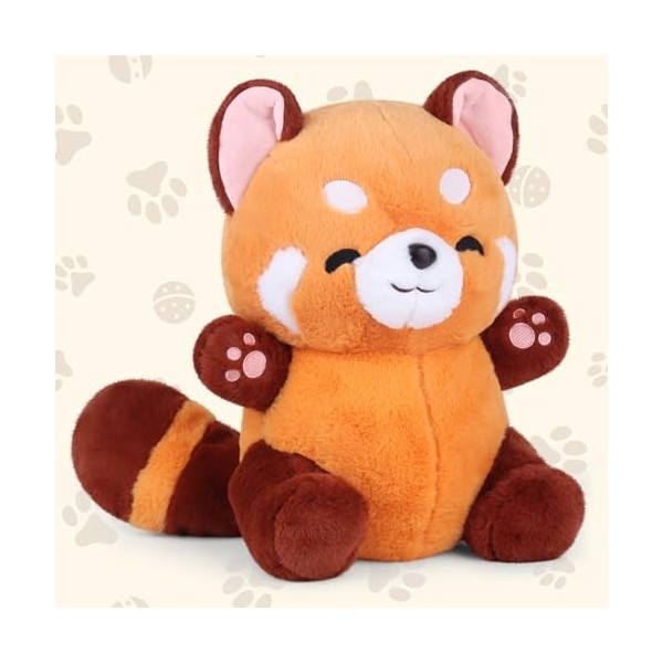 FENGQ Jouet en Peluche Panda Rouge, 35M Red Panda Plush, Panda Roux en Peluche, Peluche Douce Panda Rouge, Cadeaux de Poupées