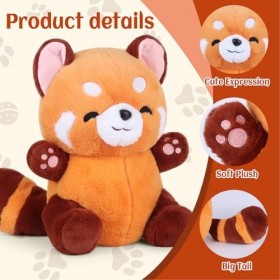 FENGQ Jouet en Peluche Panda Rouge, 35M Red Panda Plush, Panda Roux en Peluche, Peluche Douce Panda Rouge, Cadeaux de Poupées