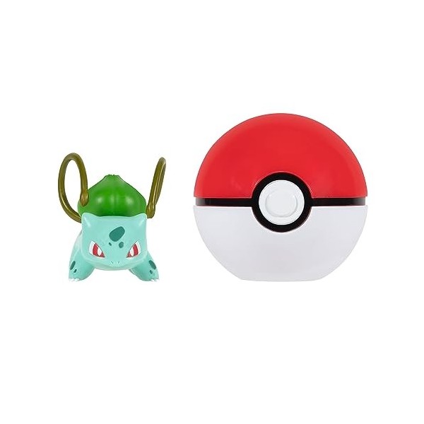 Pokémon Clip N Go Bulbasaur et Poké Ball Comprend Une Figurine de Combat de 5,1 cm et Un Accessoire de Balle nid