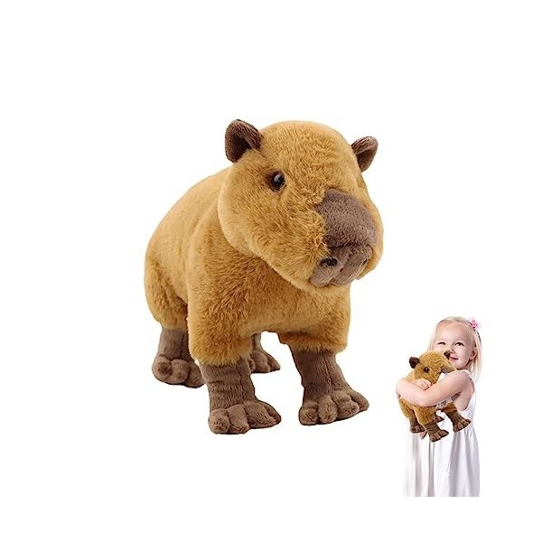 lilizzhoumax Jouets en Peluche Capybara32 cm/13, Simulation Jouet en Peluche Capibara Poupée Réaliste Jouets Animaux Sauvages