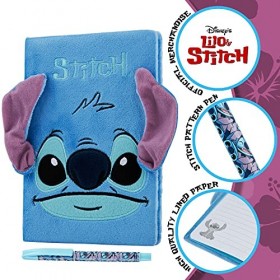 Disney Carnet de Notes Stitch, Coffret Cadeau Lilo et Stitch Carnet A5 Peluche et Stylo