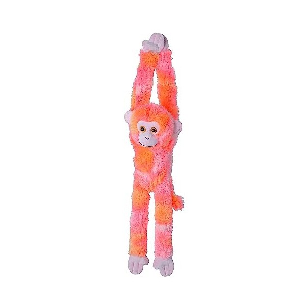 Wild Republic Hanging Monkey Vibes Rose, Animal en Peluche, Peluche 56 cm, Cadeau de Baby Shower, Jouet Écologique, Rembourra