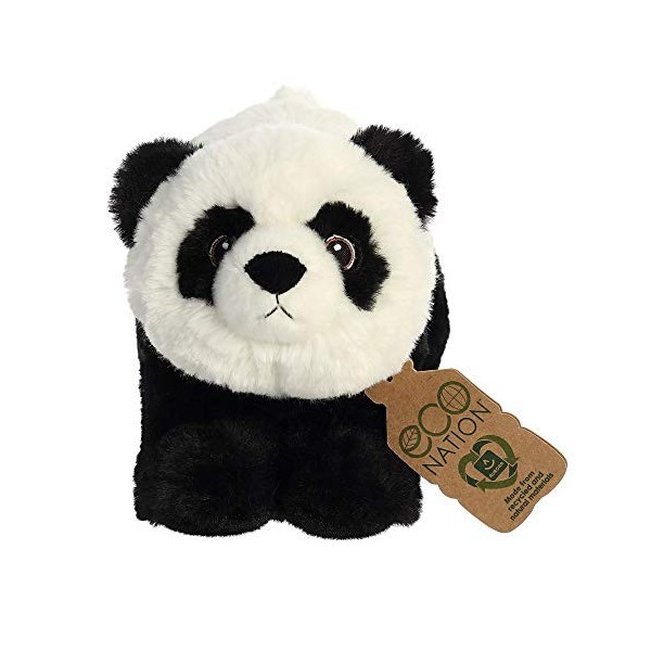 Aurora, 35012, Eco Nation, Panda, 23 cm, Peluche, Noir & Blanc