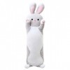 Yeqivo Long Porcs Le Lapin Gris en Peluche Oreiller Mignon Animal Corps Oreiller Jouet en Peluche pour Enfants Le Lapin Gris