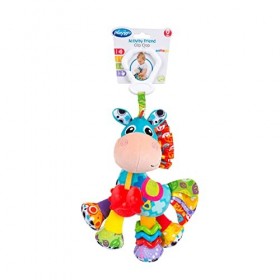 Playgro Peluche dActivités Cheval Clip Clop, Jouet pour Poussette, Dès la naissance, Bleu/Multicolore, 40182