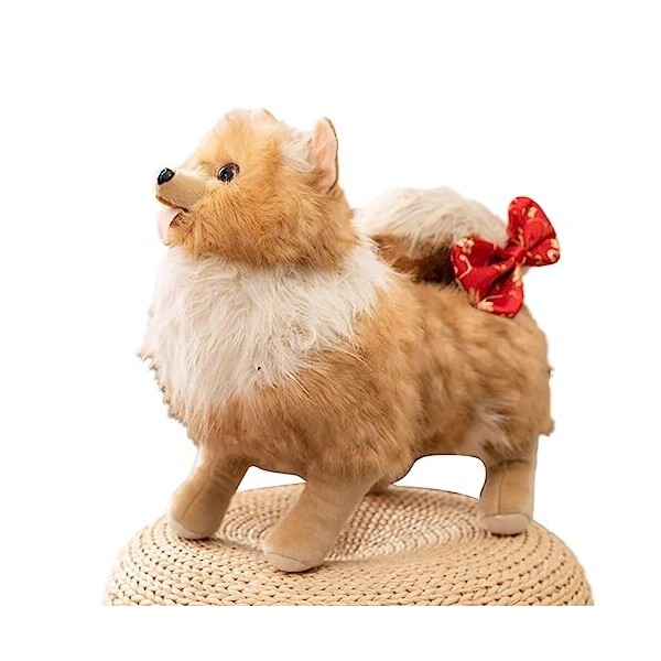 Katutude Simulation Peluche Chien, Chien en Peluche Mignon Doux Et Réaliste Jouet Chien en Peluche Oreiller Animaux en Peluch