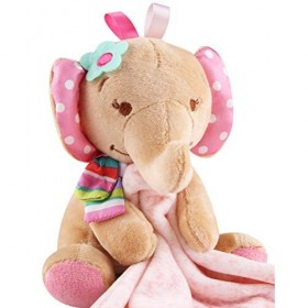 YeahiBaby Doudou en forme déléphant pour bébé nouveau-né en peluche rose 