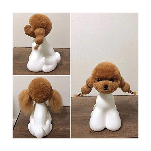 Mr. Jiang Tête dours en peluche pour la pratique du toiletteur – Modèle de chien artificiel pour mannequin – Apprendre les t