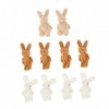 Toyvian 12 Pièces Jouets pour Nourrissons Mini Lapin Poupée Ensembles De Jeu en Peluche Suspendus Ornement Animal Clé Pendent