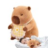 Capybara Plushie, Capybara en peluche - Oreiller Capybara de simulation mignon avec bavoir | Jouet de poupée en peluche dore