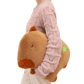 Povanjer Capybara farci,Capybara Plushie,Animaux en Peluche Capybara de Dessin animé Mignon de 48cm - Oreillers et Peluches e