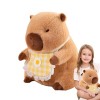 Povanjer Capybara en Peluche,Animal en Peluche Capybara, Jouet de Simulation Capybara avec Bavoir, Animal en Peluche Mignon, 