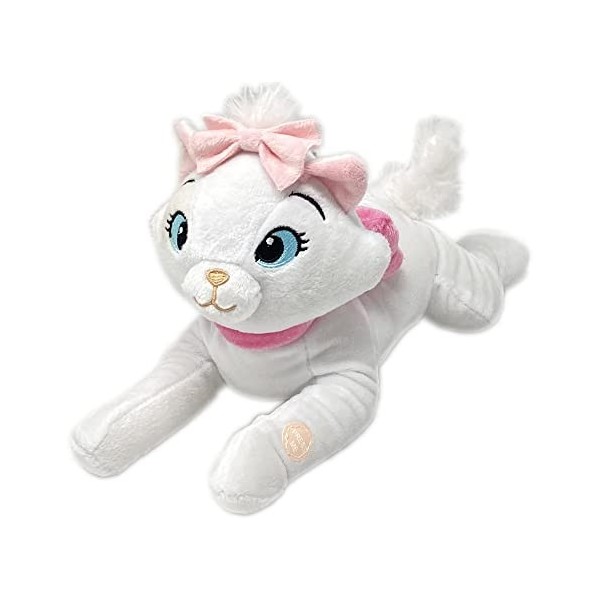 Peluche Minou, Disney, Ariastochats, Marie, Bonhomme avec son, 30 cm, chat couché, blanc - 9273-4