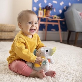 Bright Starts Hug-a-bye, Baby Elephant, jouet musical et animal en peluche, sucette douce à deux modes, nouveau-né +