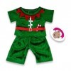 Build Your Bears Wardrobe Vêtements pour Ours en Peluche Build a Bear, Costume delfe garçon Rouge/Vert 