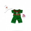 Build Your Bears Wardrobe Vêtements pour Ours en Peluche Build a Bear, Costume delfe garçon Rouge/Vert 