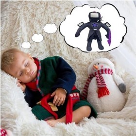 Poupée en Peluche de Toilette Skibid en Peluche, drôle de Toilette Skibid Titan TV Man/Titan Clockman, poupée en Peluche, Cad