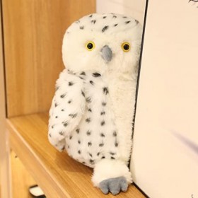 Toyvian Poupée Hibou Décor Blanc Décoration Dintérieur Décor De Table Hibou Animal Simulé Hibou en Peluche De Bureau Chouett