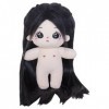 niannyyhouse Poupée en peluche de 20 cm aux cheveux longs pour fille, corps en peluche humanoïde nu sans attribut 20,3 cm cor